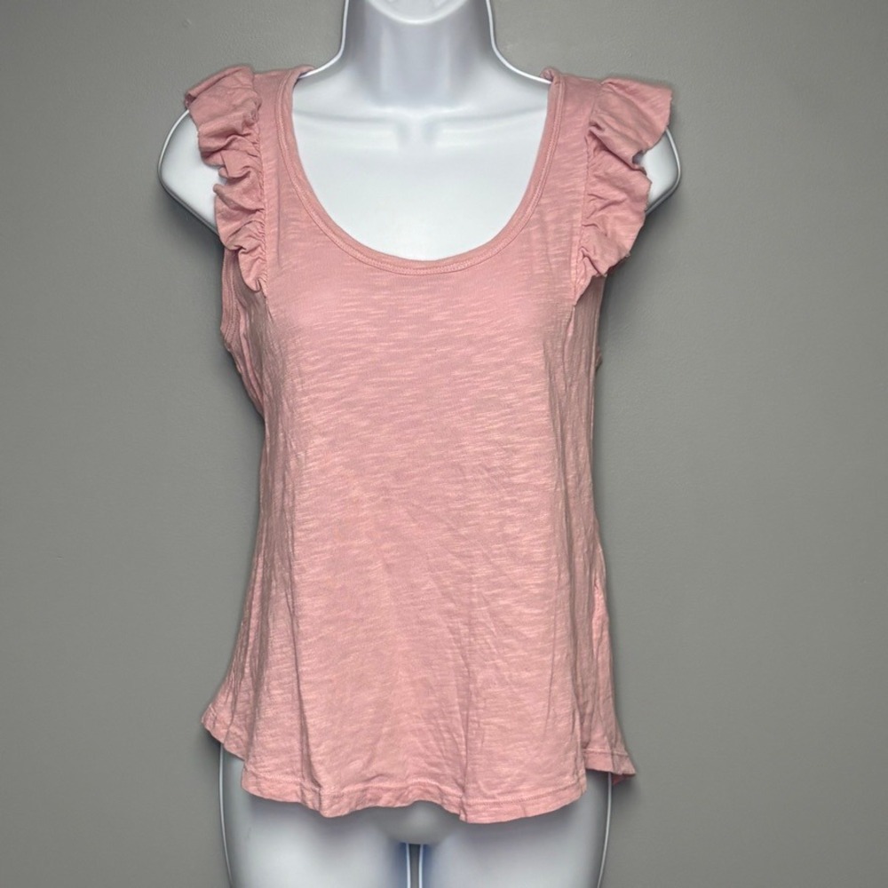 Pilcro Light Pink Feminine Spring Summer Breathable Sleeveless‎ Ruffle Top Sz S